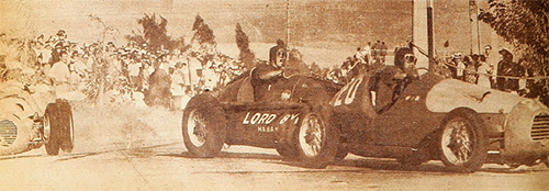 Bartolom Ortiz, Simca-Gordini T15, Alberto Crespo, Plymouth, 1950 Chilean GP