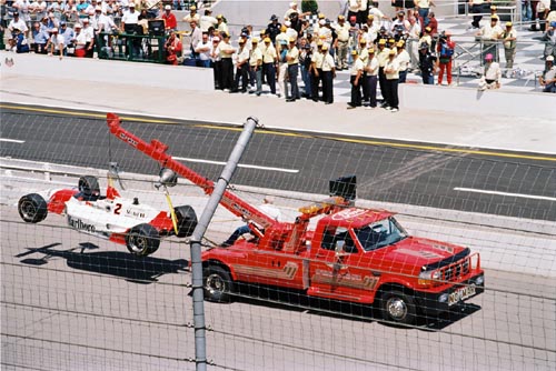 Fittipaldi, crashed car, 1994 Indy 500