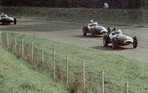 Tony Brooks, Stirling Moss, Stuart Lewis-Evans, Vanwall, 1957 Italian GP